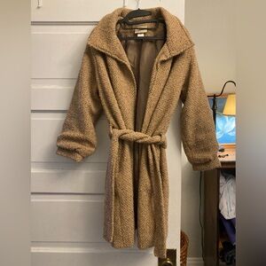 BOYNE VALLEY WEAVERS / handcrafted in Ireland - Wool Blend Camel coat - belt